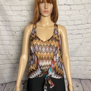 Dolce Vita Silk Sleeveless Tank Top Tie Front Size S